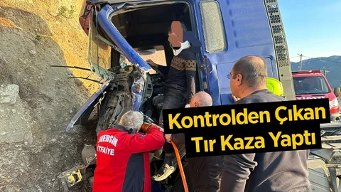 Yayla Yolunda Kaza Yapan Tırın Sürücüsü Yaralandı