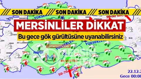 Meteoroloji Açıkladı, Mersin’de Bu Gece Yağış Bekleniyor