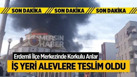 Erdemli İlçe Merkezinde Yangın