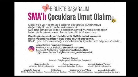Seçer’den Mersin’de Yaşayan SMA’lı Bebeklere Destek