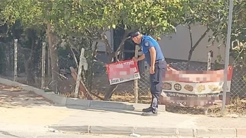 Zabıta Ekipleri İzinsiz Asılan Afişleri Topluyor