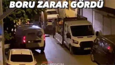 MERSİN'DE SU ARIZASI SIRASINDA DOĞAL GAZ BORUSU DELİNDİ