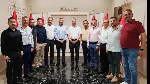 MHP'Lİ İLÇE BAŞKANI YILDIRIM İLE MECLİS ÜYELERİ KAYMAKAM AKYÜZ'Ü ZİYARET ETTİ