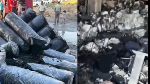 MERSİN'DE İŞYERİ YANGINI