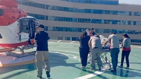 MERSİN'DE PEDİATRİK KVC BEBEK, HELİKOPTER AMBULANS İLE ANKARA'YA SEVK EDİLDİ