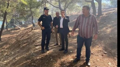 Mersin Pullu Tabiat Parkında çıkan yangına anında müdahale edildi