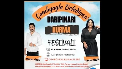 DARIPINARI HURMA FESTİVALİ'NE MERSİN VE TARSUS'TAN OTOBÜS KALDIRILACAK