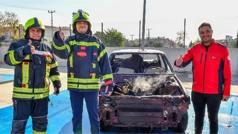 SEREBRAL PALSİLİ DURMUŞ'UN İTFAİYE ERİ OLMA HAYALİ GERÇEK OLDU