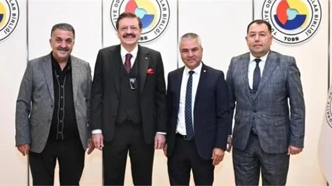 SİLİFKE VE ERDEMLİ TSO BAŞKANLARI, TOBB BAŞKANI HİSARCIKLIOĞLU'NU ZİYARET ETTİ