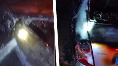 TARSUS'UN YALAMIK MAHALLESİNDE ARAÇ YANGINI