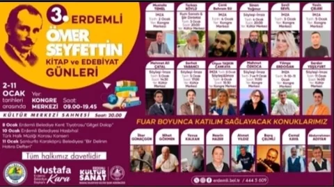 3. Erdemli Kitap ve Edebiyat Günleri Başlıyor