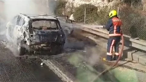 Otoyolda araç yangını