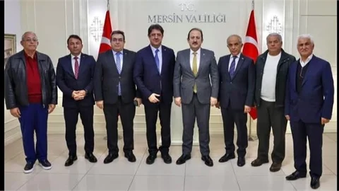 VALİ PEHLİVAN'A MERSİN'İN TARIMINA YÖN VEREN BAŞKAN VE MÜDÜRLERİNDEN ZİYARET