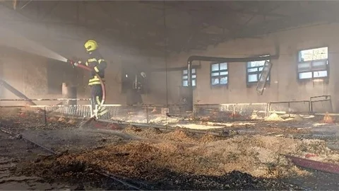 TAVUK ÜRETİM TESİSİNDE YANGIN