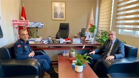 BİNBAŞI GÜLER'DEN, MÜDÜR ATEŞ'E HAYIRLI OLSUN ZİYARETİ