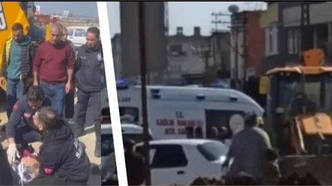 MERSİN'DE İŞ MAKİNESİ YAŞLI KADINA ÇARPTI