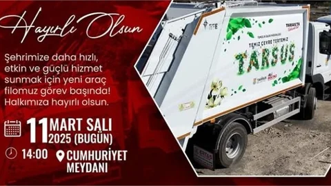TARSUS BELEDİYESİ YENİ ALDIĞI 39 ÇÖP KAMYONUNUN TANIMINI YAPACAK