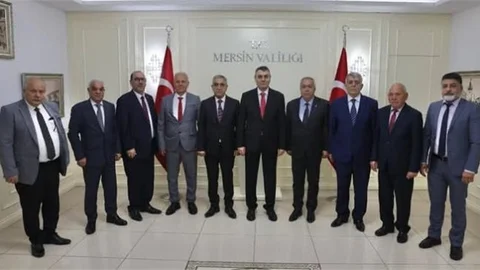 MERSİN ESOB BAŞKANI SARI VE YÖNETİMİNDEN VALİ TOROS'A "HAYIRLI OLSUN" ZİYARETİ