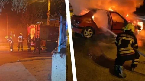 Tarsus'ta araç yangını