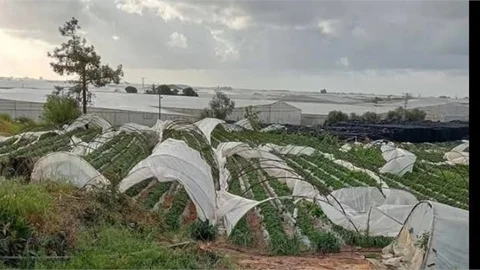 MERSİN´DE, HORTUM SERALARI UÇURDU, YOLLAR GÖLE DÖNDÜ, TABELALAR UÇTU DOLU YAĞIŞI ETKİLİ OLDU