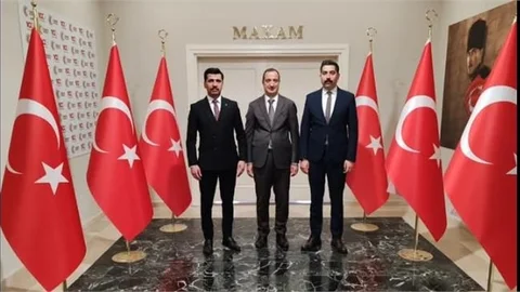 ÜLKÜ OCAKLARI BAŞKANLARI BEBEK VE IŞILAR'DAN KAYMAKAM AKYÜZ'E ZİYARET