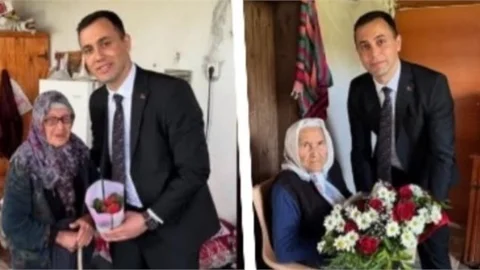 KAYMAKAM VELİ AVCI VE EŞİ ASYA AVCI'DAN, HAYIRLI VE ZEYNEP TEYZE'YE ANNELER GÜNÜ ZİYARETİ