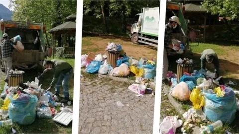ÇAMLIYAYLA BELEDİYESİ, PAPAZIN BAHÇESİNDE TEMİZLİK YAPTI, UYARIDA BULUNDU
