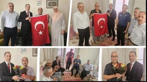 ŞEHİT BABALARINA KAYMAKAM AKYÜZ'DEN BABALAR GÜNÜ ZİYARETİ