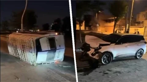 TARSUS'TA 17 İŞÇİ TAŞIYAN MİNİBÜSÜ İLE OTOMOBİL ÇARPIŞTI