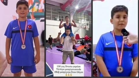 TARSUSLU GÜREŞÇİ ENES GÖÇEN,  U10 TÜRKİYE  ŞAMPİYONU