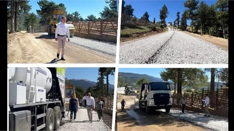 ÇAMLIYAYLA BELEDİYESİ, KENDİ YOLUNU KENDİ YAPIYOR