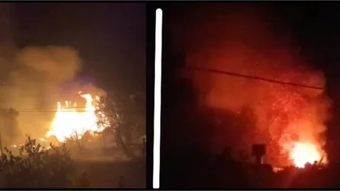 SİLİFKE'DE AĞAÇLIK ALANDA YANGIN