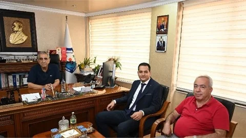 MERSİN ESOB BAŞKANI SARI, BAŞKAN YARDIMCISI SAYIM İLE GÖRÜŞTÜ
