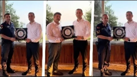 ÇAMLIYAYLA'DA GÖREV SÜRELERİ SONA EREN KURUM AMİRLERINE VEDA YEMEĞİ DÜZENLENDİ