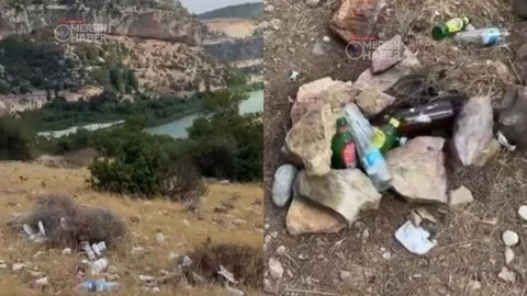 Mut - Silifke Yolu Üzeri Göksu Manzaralı Piknik Çöpleri Tepki Çekti