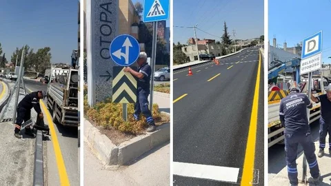 Mersin Tarsus’ta Levha Yenileme ve Yol Çizgi Çalışması