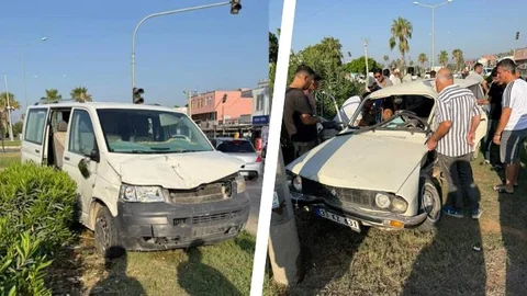 Mersin Silifke Atayurt Işıklarında Kaza: Minibüs İle Otomobil Çarpıştı:1 Yaralı