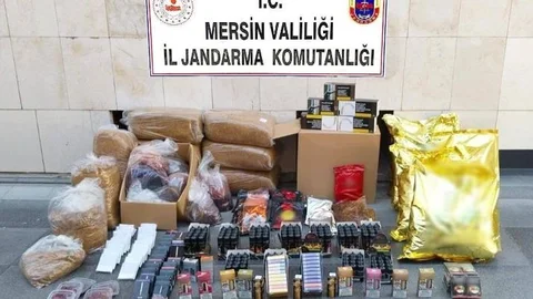 Mersin'de Jandarmadan Kaçak Makaron Operasyonu