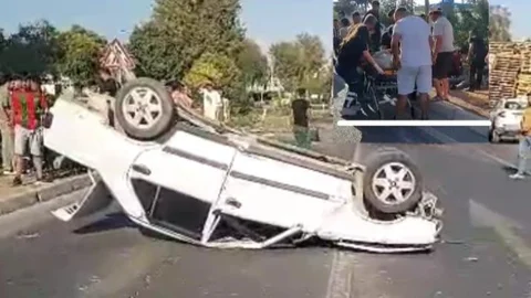 Mersin Tarsus'ta Otoyolda Araç Takla Attı: Sürücüsü Yaralandı