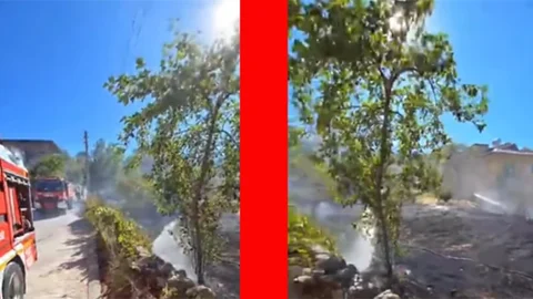 Gülnar Hacıpınar’da Elektrik Telleri Yangın Çıkardı