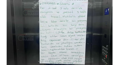 Asansörde Dikkat Çeken Not: Komşular Arasında ‘saç’ Krizi
