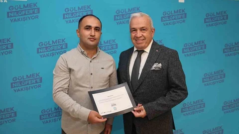 Bursa'da cesur bir personel tebrik edildi