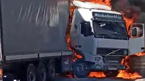 Gaziantep'te tırda yangın çıktı