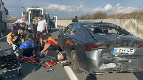 Tekirdağ'da motosiklet kazası