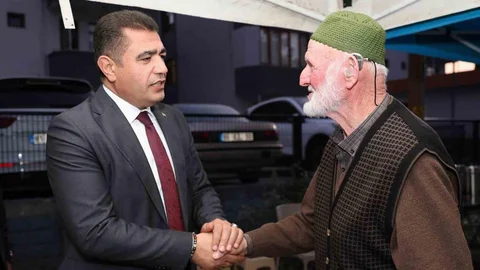 Düzce'de muhtar Beyaz'a taziye ziyareti