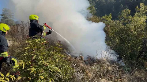 Bolu'da ormanlık alanda çöp yangını kontrol altına alındı