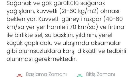 Denizli'de sağanak ve fırtına bekleniyor