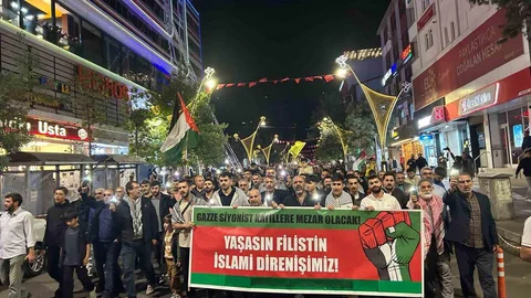 Bingöl'de Sumud Filosu'na tepki gösterildi