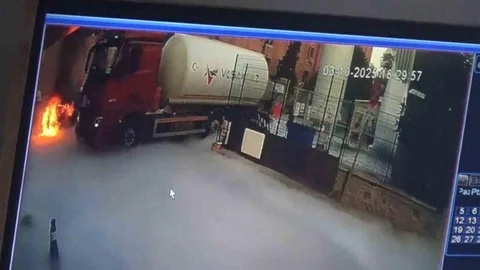 Aydın'da sıvı oksijen tankı dolumu sırasında yangın çıktı
