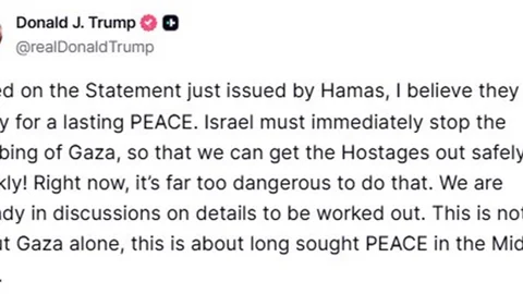 Trump, Hamas’ın ateşkes planını kısmen kabul ettiğini değerlendirdi.